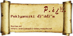 Peklyanszki Ádám névjegykártya