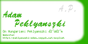 adam peklyanszki business card